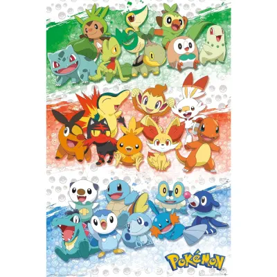 Poster Maxi Pokemon - 91.5x61 - First Partners