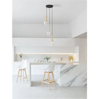 Lampa suspendata AMELIA Nisipiu Auriu & Sticla clara LED G9 3x5 Wat 230V IP20 Fara bec