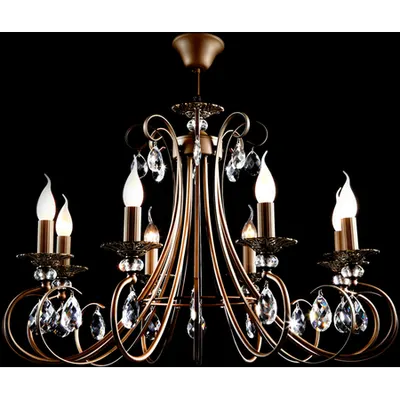 Candelabru Tango ,8 becuri dulie E14, 230V,D.77cm, H.54 cm,Maro