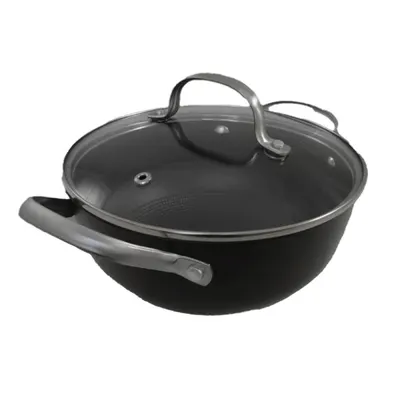 Cratita din Fonta Tip Fagure, Capac Sticla, Capacitate 3.5 l, Diametru 24 cm