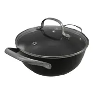 Cratita din Fonta Tip Fagure, Capac Sticla, Capacitate 3.5 l, Diametru 24 cm