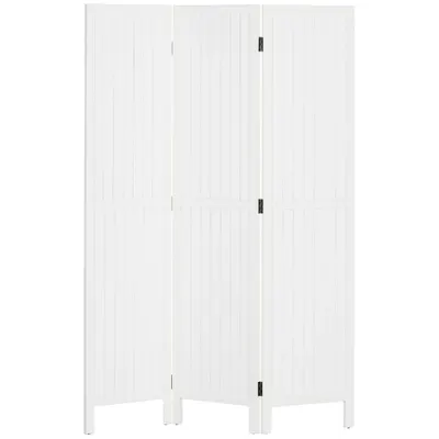HOMCOM Paravan din lemn separator de cameră paravan interior pliabil 3 panouri 120 x 170 cm alb | Aosom Romania