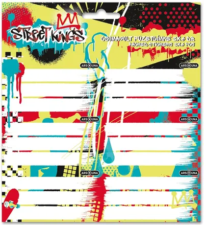 Etichete școlare Ars Una - Street King, 18 bucăți