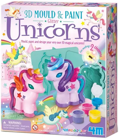 Set creativ 4M - Turnați și colorați unicorni 3D