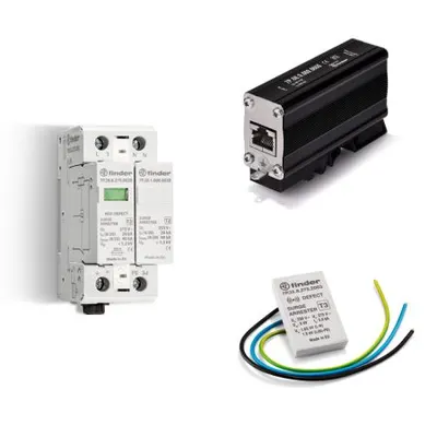 Descarcator (SPD) - Prin contact de semnalizare la distanta a starii de avarie, C.A. (50/60Hz), Descarcator tipul 2, Trifazat (4 varistoare), 20 kA (I n tipul 2), 275 V Max pentru SPD tipul 1 “Low Up”, tipul 2 (Uc) (pentru UN = 230-240 V C.A.) si tipul 3