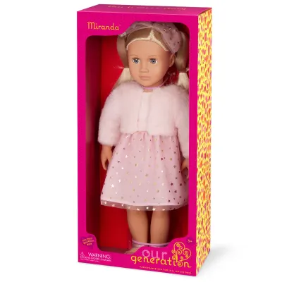 Papusa Miranda in rochita roz, Our Generation, 46 cm