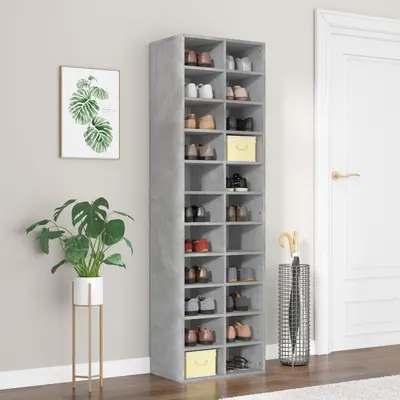 vidaXL Pantofar, gri beton, 54x34x183 cm, PAL