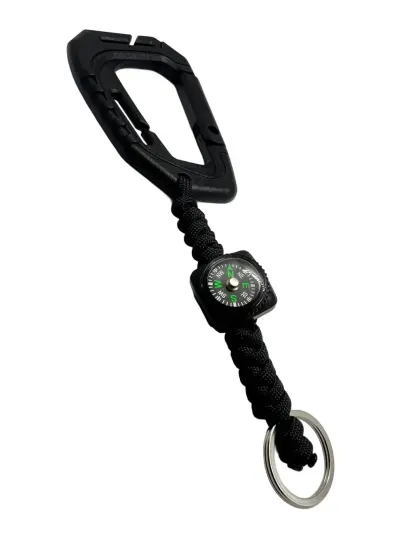Carabina Polimer Paracord 550 cu Inel de Chei Theter Pathfinder Negru Drop Zone - Default Title