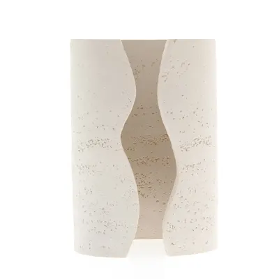 Suport decorativ din ceramica alb natur pentru servetele 18.5 cm