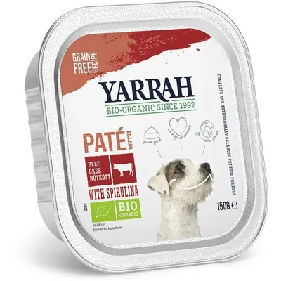 Hrana Umeda Pate pentru Caini cu Vita si Spirulina Bio, Yarrah, 150 g