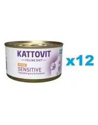 KATTOVIT Feline Diet Sensitive Chicken hrana umeda dietetica pentru pisici cu intolerante, alergii alimentare, cu pui 12 x 85 g