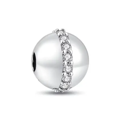 Charm/talisman separator argint 925, JW1167, model elegant cu pietre, placat cu rodiu
