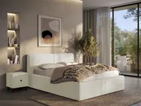 Pat Tapitat Dav cu somiera fixa Alb - Coral 15 160x200
