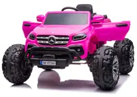 Masinuta electrica Mercedes X-Class Monster Truck, 180W, 4x4, roti moi, scaun tapitat, telecomanda, light pink