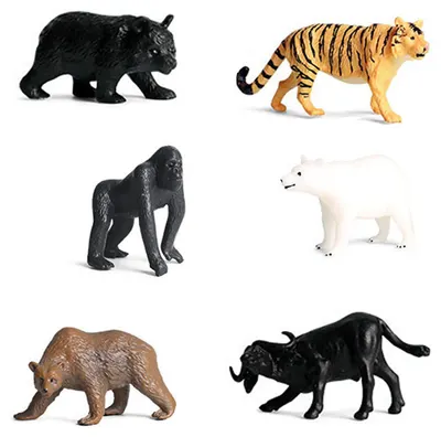 Set de figurine Rappa - Animale sălbatice, 6 bucăți, 4-7 cm