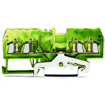 4-conductor ground terminal block; 2.5 mm²; center marking; for DIN-rail 35 x 15 and 35 x 7.5; CAGE CLAMP®; 2,50 mm²; green-yellow