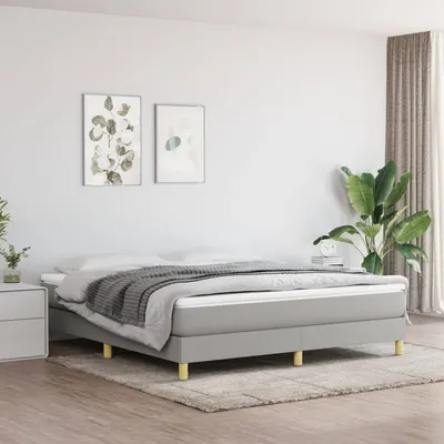 vidaXL Cadru de pat cu arcuri, gri deschis, 160x200 cm, textil