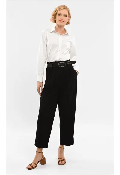 Pantaloni eleganti R-Isa pentru femei - negru - Negru