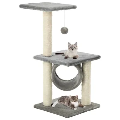 Gossi ansamblu pentru pisici cu stalpi din funie de sisal, gri, 65 cm