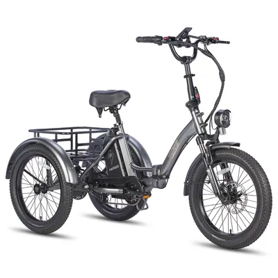 Tricicletă electrică Fafrees F20 Mate, baterie de 48 V 20 Ah, frâne hidraulice