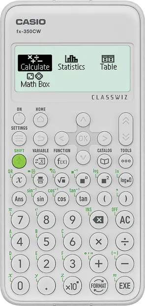 Calculator Casio - FX-350 CW, științific, afișaj 10+2 cifre, gri deschis