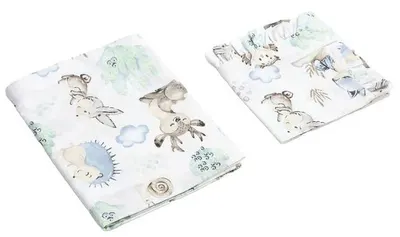 Set lenjerie de pat pentru copii din 2 piese Sensillo - Animale , 100 x 135 cm