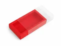 Cutie din hârtie cu fereastră transparentă - roșu (set 50 buc) - 20x12x6cm
