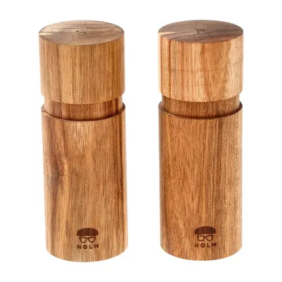 Set de râșnițe de sare și piper în culoare naturală 2 buc. din lemn – Holm