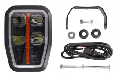 Far stanga (LED, manual, horizontal, cu lumina de zi, culoare insert: negru, culoare indicator: portocaliu)