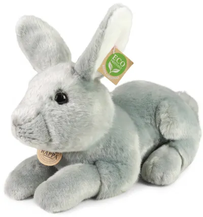 Jucărie de pluș Rappa Eco Friends - Iepuraș gri, 33 cm