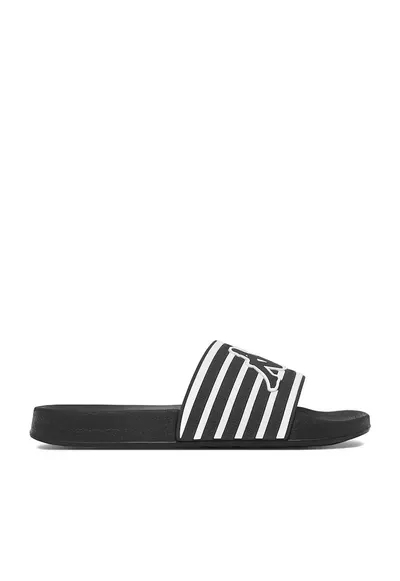 Papuci dama negru - sintetic - Alb/Negru