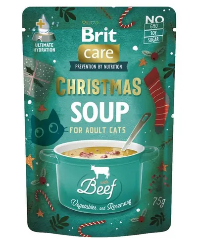 BRIT Care Cat Christmas Soup Mix 6x75 g supă pisici, hrană complementară cu vită, curcan și legume