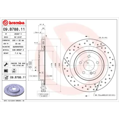Disc frana BREMBO 09.B788.11