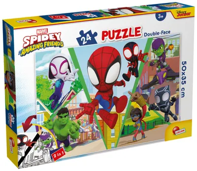 Puzzle cu două fețe Lisciani de colorat din 24 piese - Să ne provocăm!