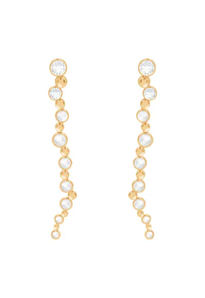 Cercei placati cu aur 18K si decorati cu pietre zirconia