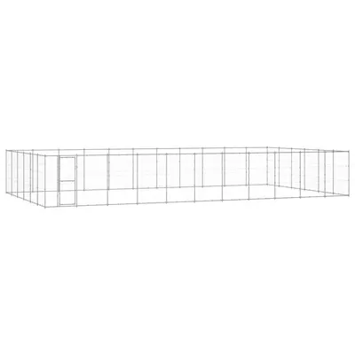 vidaXL Padoc pentru câini de exterior, 79,86 m², oțel galvanizat