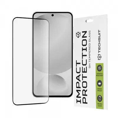 Folie de protectie Ecran Techsuit pentru Samsung Galaxy S25 FE, Sticla Securizata, Full Glue, 111D, Neagra