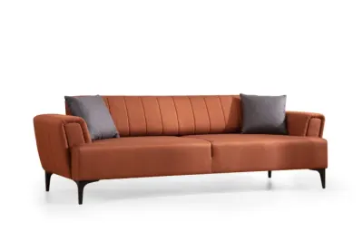 Canapea extensibila HAMLET, 3 locuri, rosu de tigla, 230x95x77 cm