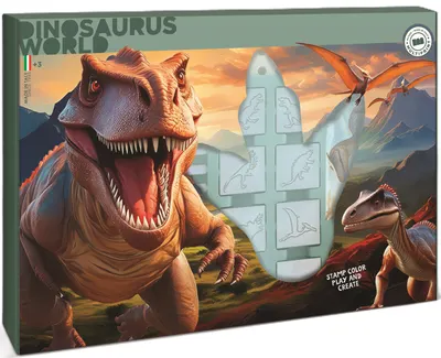 Set carioci Multiprint Dinosaurs World - 12 bucăți ,cu 7 stampile