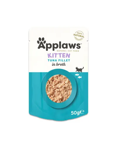 APPLAWS Kitten Tuna Fillet in Broth Hrană umedă pentru pui de pisică cu file de ton în supă 50 g