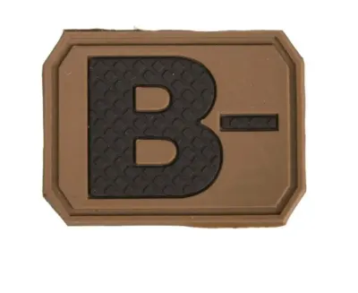 Patch grupa sanguina B negativ velcro PVC - Default Title