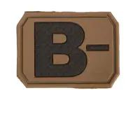 Patch grupa sanguina B negativ velcro PVC - Default Title