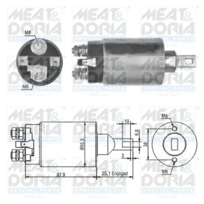 Solenoid electromotor (12V) potrivit KIA PREGIO, PRIDE, RIO, SORENTO I 1.3 2.5D 2.7D 01.90