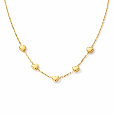 Colier Multi Heart Placat cu Aur 18k