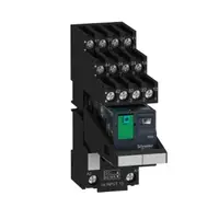 Releu miniatural pre-asamblat cu soclu, Relee electromecanice Harmony, 6A, 4CO, buton de testare blocabil, terminal separat, 24V CC