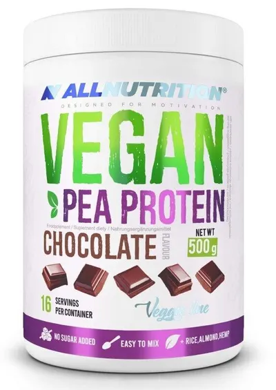 Vegan Pea Protein, ciocolată, 500 g, AllNutrition