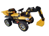 Excavator + bascula electrica Kinderauto Bonet 60W 12V, Telecomanda, culoare galbena
