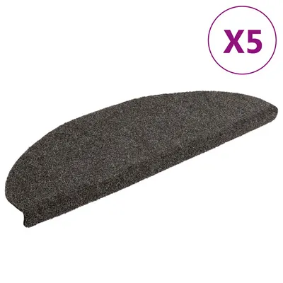 vidaXL Covorașe pentru scări autoadezive, 5 buc., 65x21x4 cm, antracit, semirotunde, mari