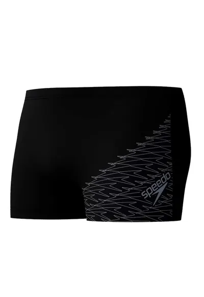 Boxeri inot barbati Medley Logo Aquashort negru – rezistenti la clor - EnduraFlex