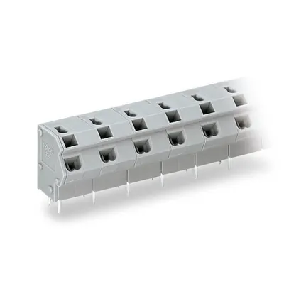 2-conductor PCB terminal block; 0.75 mm²; Pin spacing 10/10.16 mm; 2-pole; PUSH WIRE®; 0,75 mm²; gray